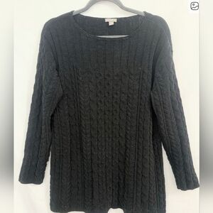 WANTED: J Jill Black Chenille Cable Knit Sweater, Size XS